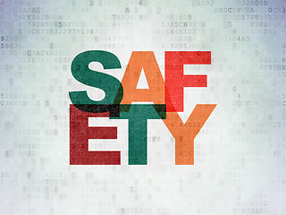 Image showing Safety concept: Safety on Digital Data Paper background