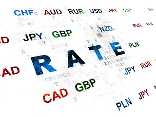 Image showing Currency concept: Rate on Digital background