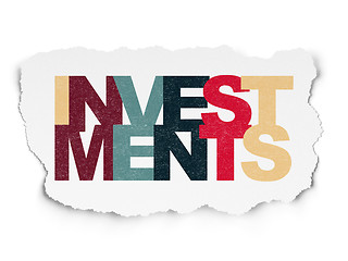 Image showing Currency concept: Investments on Torn Paper background