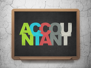Image showing Currency concept: Accountant on School board background