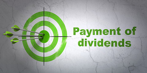 Image showing Banking concept: target and Payment Of Dividends on wall background