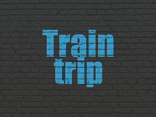 Image showing Tourism concept: Train Trip on wall background