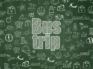 Image showing Tourism concept: Bus Trip on School board background