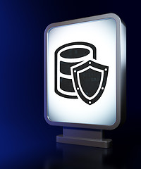 Image showing Database concept: Database With Shield on billboard background