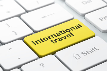 Image showing Tourism concept: International Travel on computer keyboard background