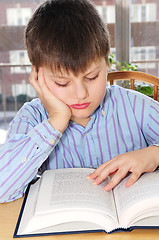 Image showing School boy studying