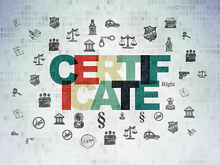 Image showing Law concept: Certificate on Digital Data Paper background