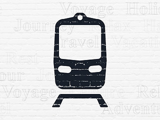 Image showing Vacation concept: Train on wall background