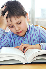 Image showing School boy studying