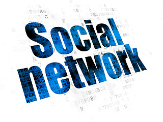Image showing Social network concept: Social Network on Digital background