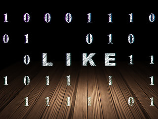 Image showing Social network concept: Like in grunge dark room