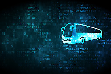 Image showing Tourism concept: Bus on digital background