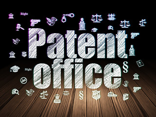 Image showing Law concept: Patent Office in grunge dark room