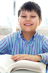 Image showing School boy studying