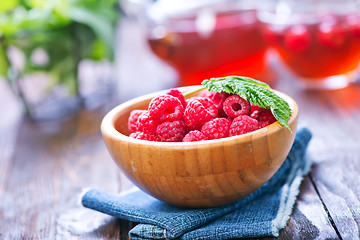 Image showing raspberry and tea