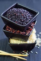 Image showing raw rice in bowls