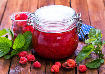 Image showing raspberry and jam