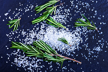 Image showing rosemary  with salt