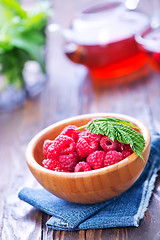 Image showing raspberry and tea