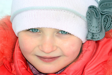 Image showing portrait of little girl in the cap