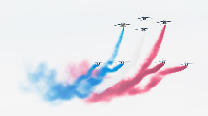 Image showing LEEUWARDEN, THE NETHERLANDS-JUNE 11, 2016: Pilots of Patrouille 