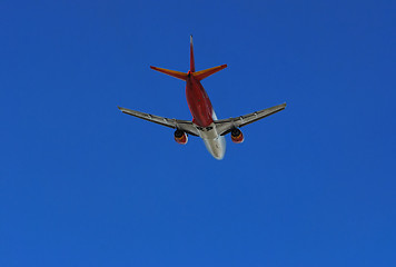 Image showing Red jet liner