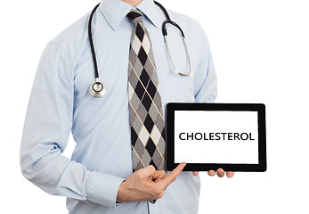 Image showing Doctor holding tablet - Cholesterol
