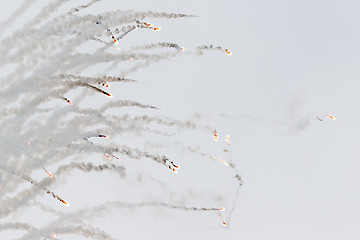 Image showing Flares fired from a jet