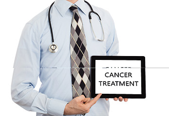 Image showing Doctor holding tablet - Cancer