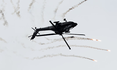 Image showing LEEUWARDEN, THE NETHERLANDS - JUN 10, 2016: Dutch AH-64 Apache a