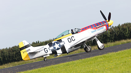 Image showing LEEUWARDEN, THE NETHERLANDS - JUNE 10: P51 Mustang displaying at