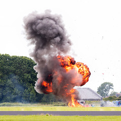 Image showing Airfield planned explosion