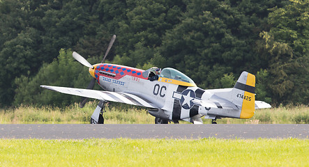 Image showing LEEUWARDEN, THE NETHERLANDS - JUNE 10: P51 Mustang displaying at