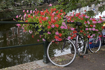 Image showing Bicycle on a bridge, Netherlands