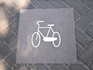 Image showing Bicycle sign, Netherlands