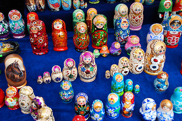 Image showing Display of Russian Stacking Dolls