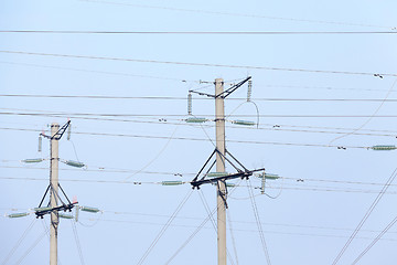 Image showing High-voltage poles, close-up