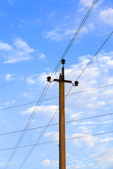 Image showing High-voltage power poles