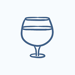 Image showing Glass of wine sketch icon.