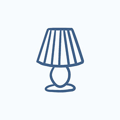 Image showing Table lamp sketch icon.