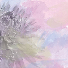 Image showing flower background on soft pastel color in blur style