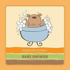 Image showing baby shower card with teddy bear