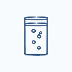 Image showing Glass of water sketch icon.