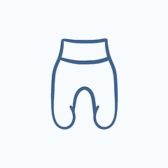 Image showing Baby romper sketch icon.