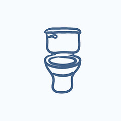 Image showing Lavatory bowl sketch icon.