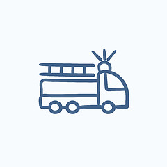 Image showing Fire truck sketch icon.