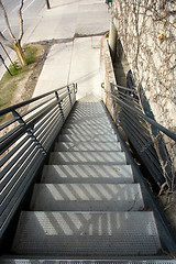 Image showing Metal Stairs Going Down