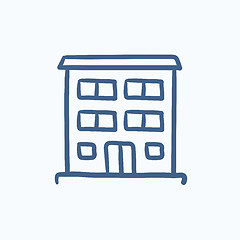 Image showing Residential building sketch icon.