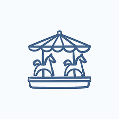 Image showing Merry-go-round sketch icon.