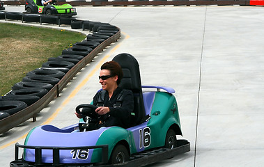 Image showing Woman on the Go Cart